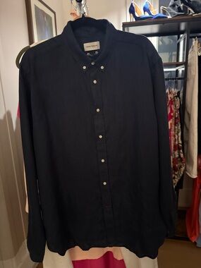 Oliver Spencer Navy linen shirt NWT